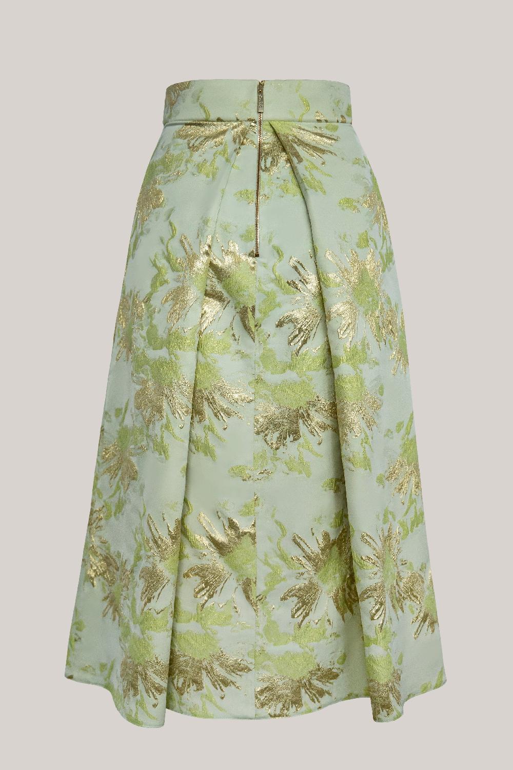 Rhea Costa Jasmine Brocade Skirt In Pistachio
