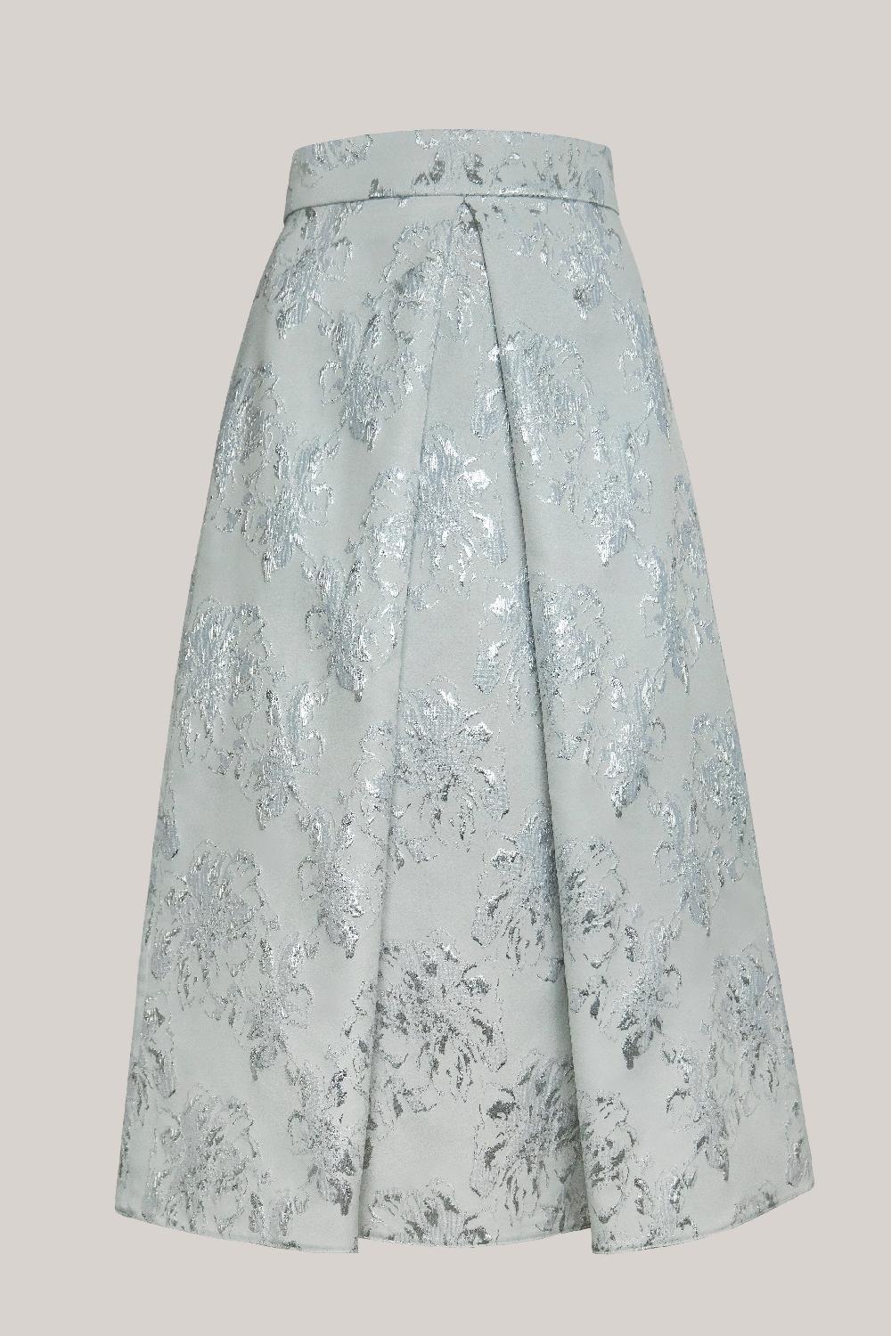 Rhea Costa Jasmine Brocade Skirt In White