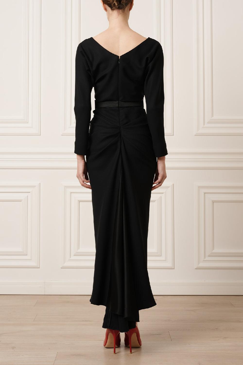 Rhea Costa Jessica Midi Dress In Black