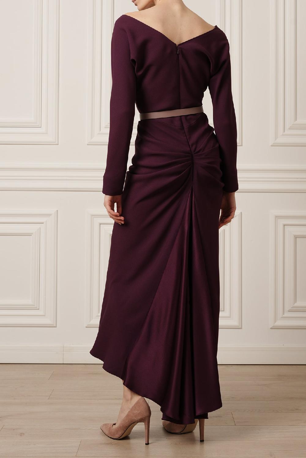 Rhea Costa Jessica Midi Dress In Plum