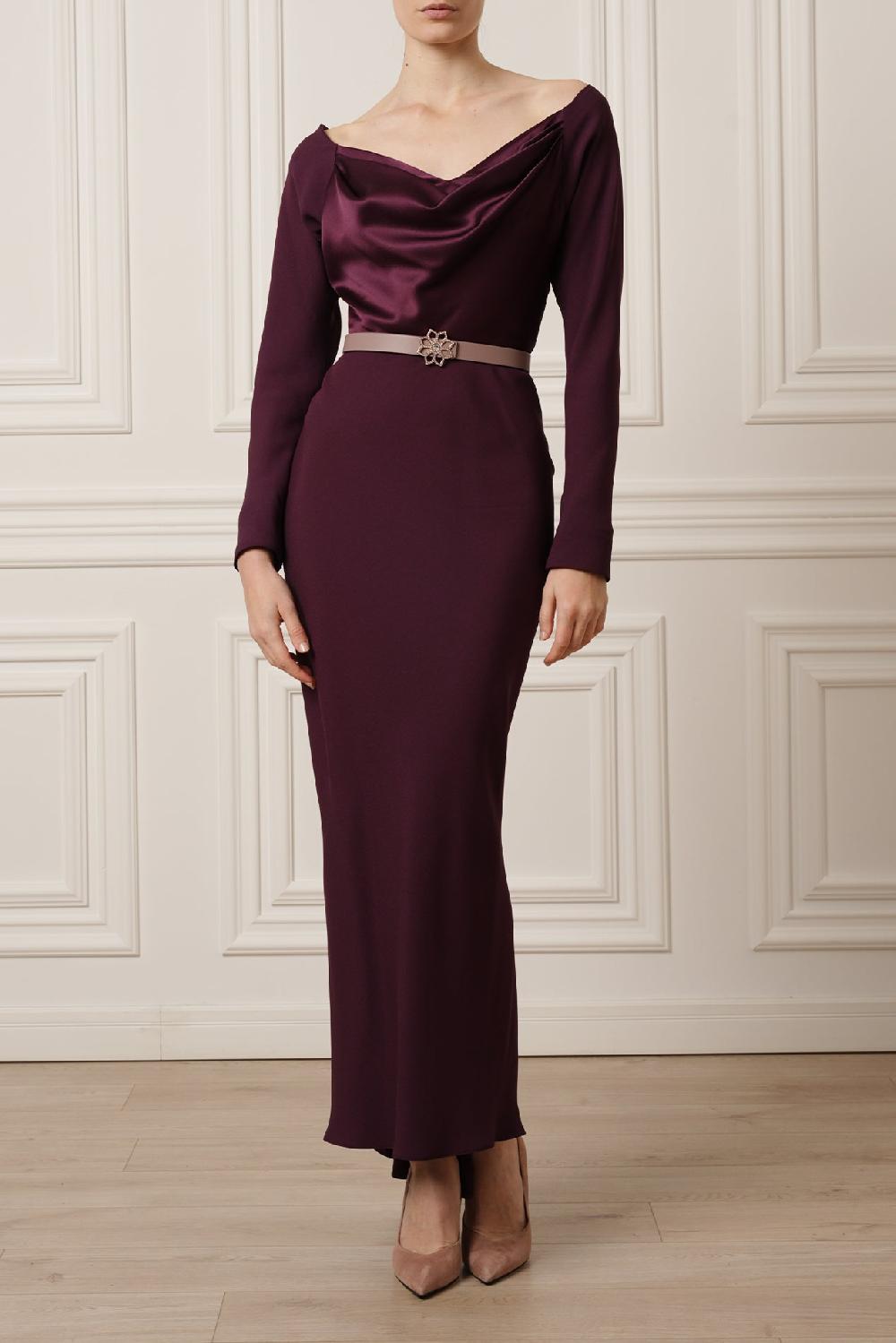 rhea costa Jessica Midi Dress In Plum