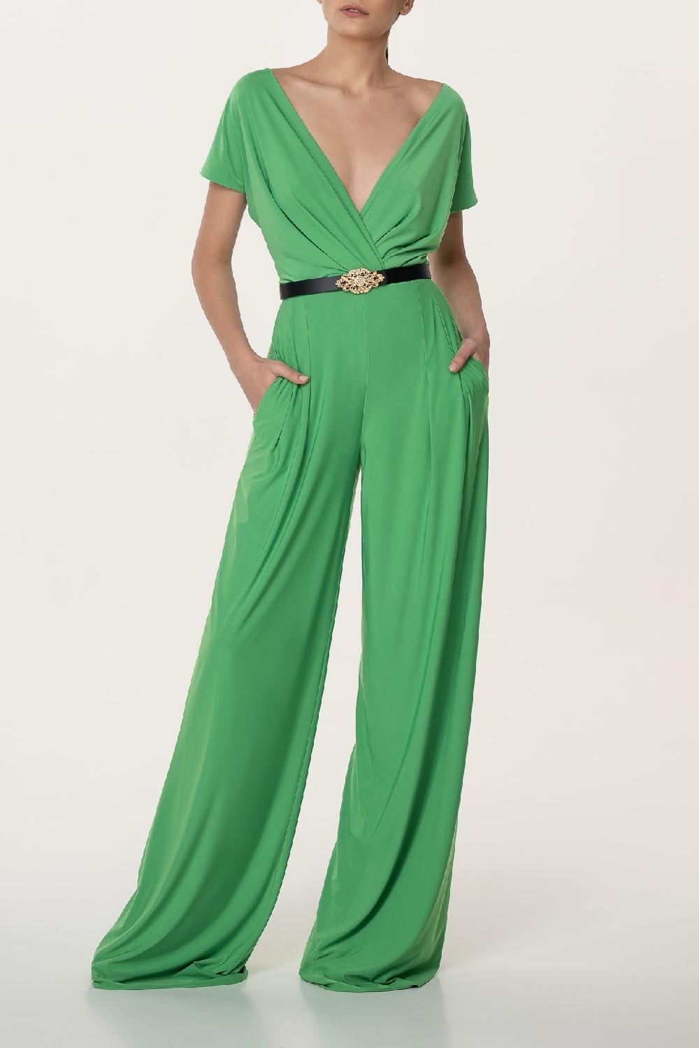rhea costa Joan Emerald Jersey Jumpsuit