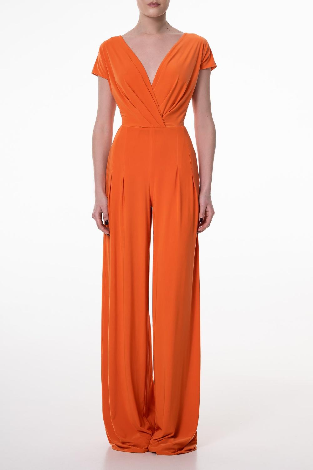 rhea costa Joan Hot Orange Jersey Jumpsuit