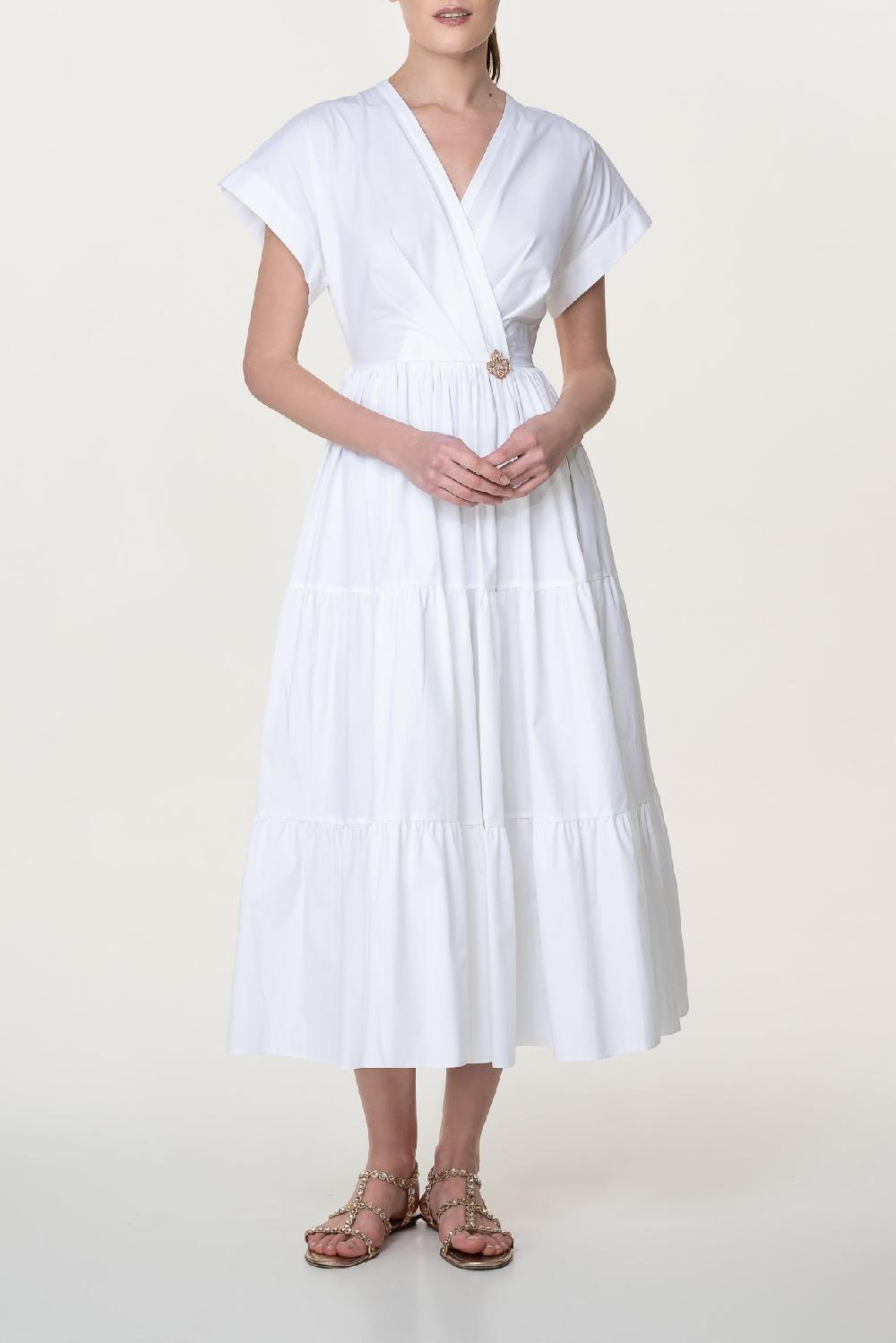 rhea costa Joy Open Back Cotton Dress In Ivory