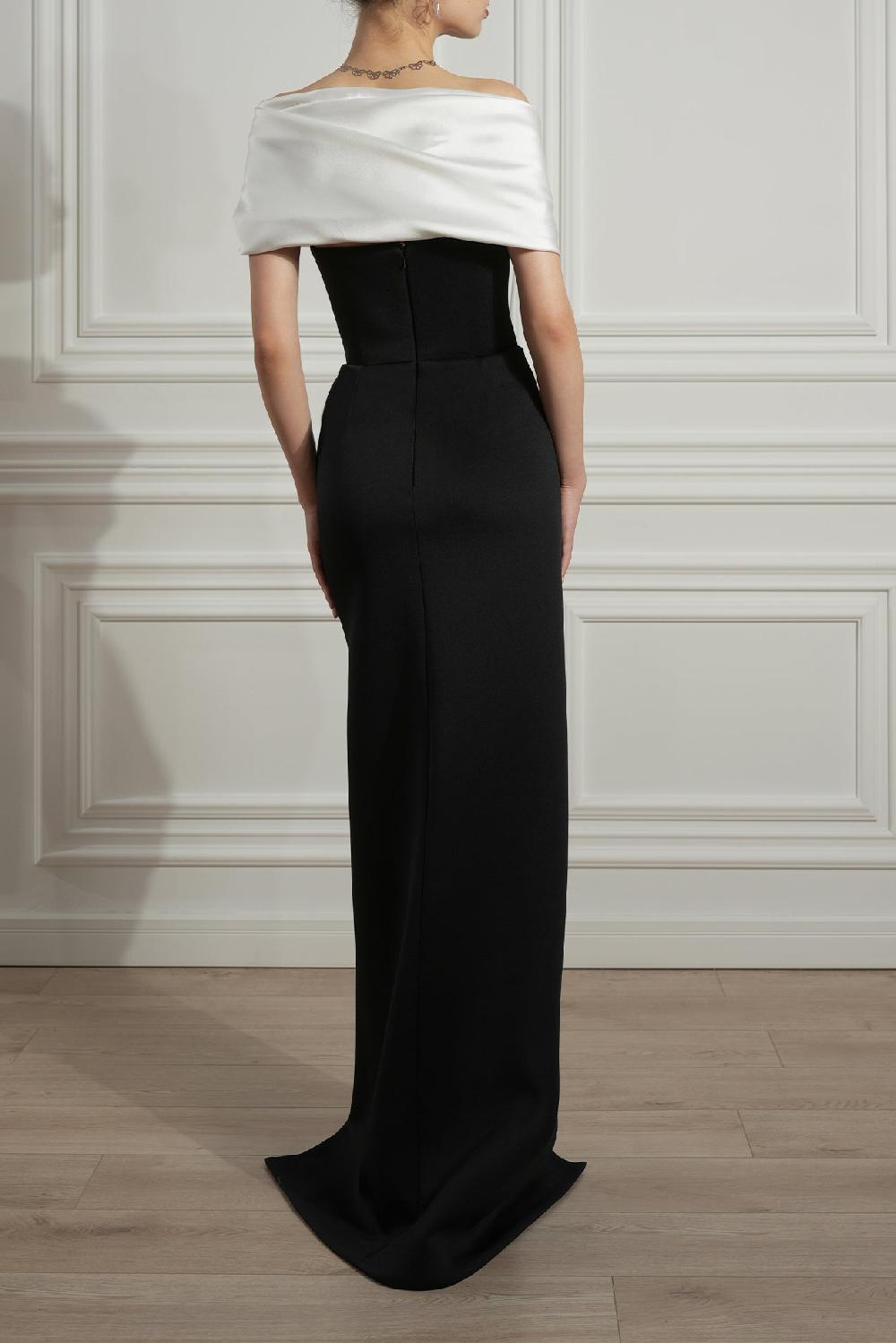 Rhea Costa Kaly Black And White Scuba Dress