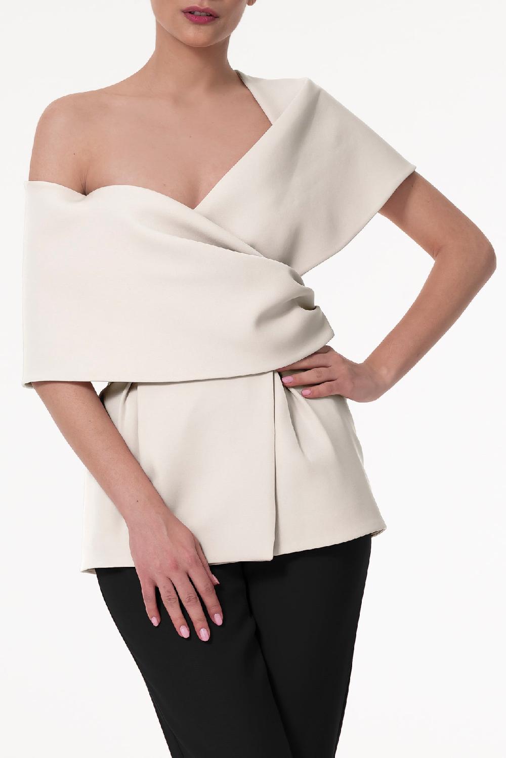 rhea costa Kavya Crepe Top In Off-White
