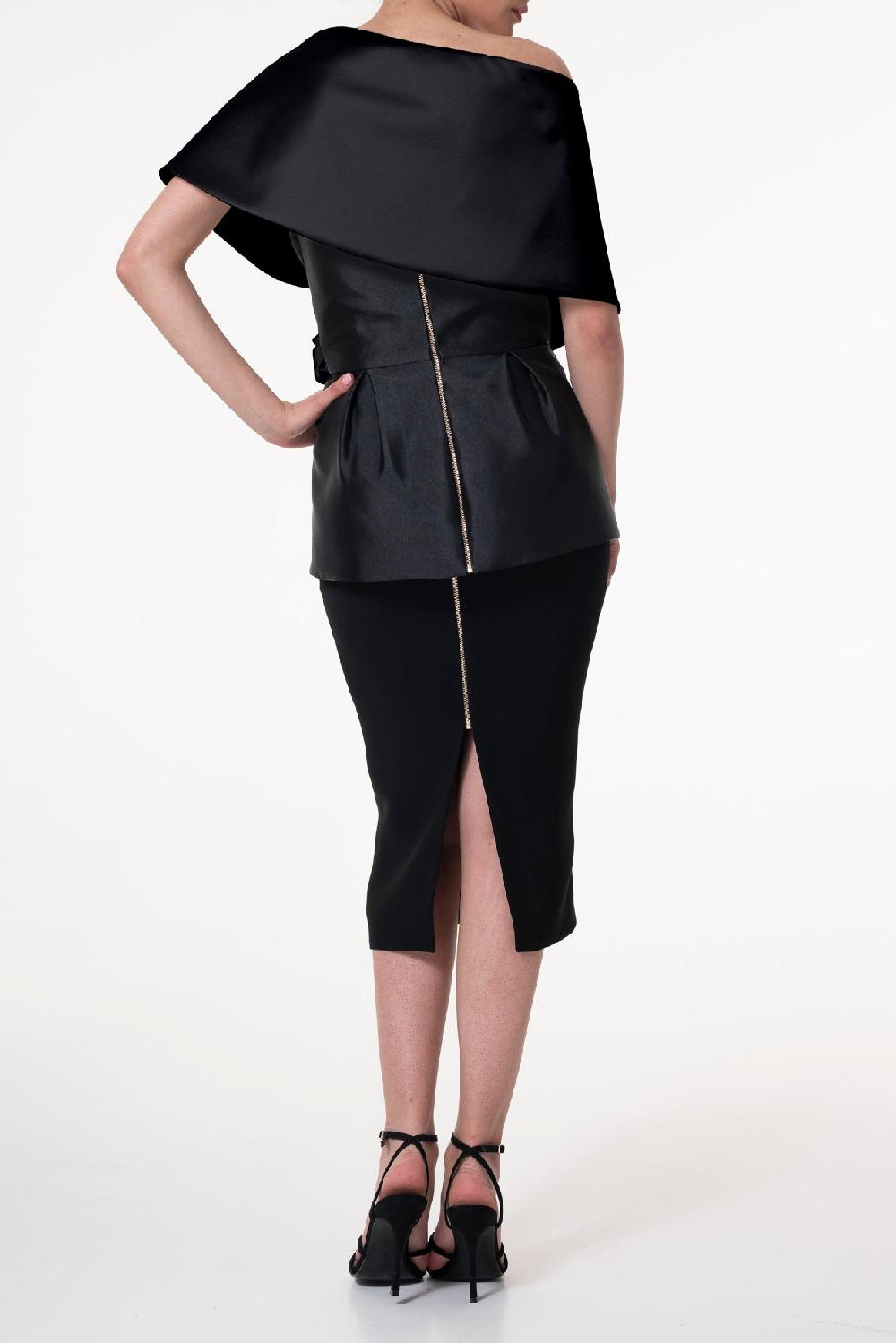 Rhea Costa Kavya Mikado Top In Black