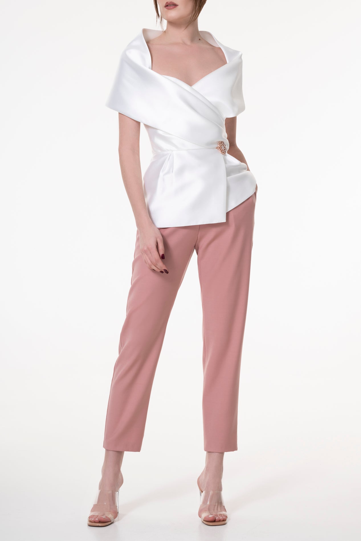 Rhea Costa Kavya Mikado Top In White