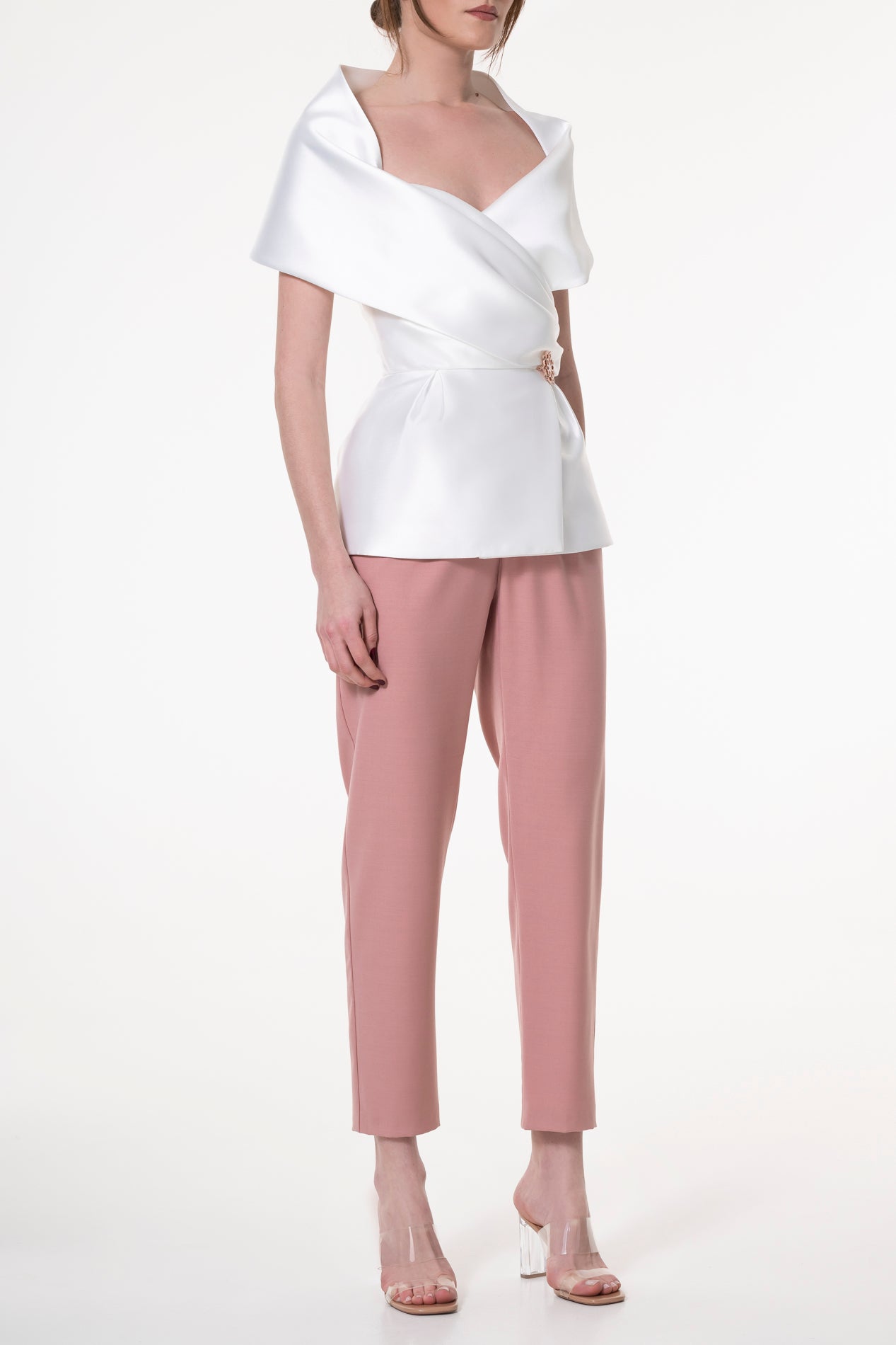 Rhea Costa Kavya Mikado Top In White