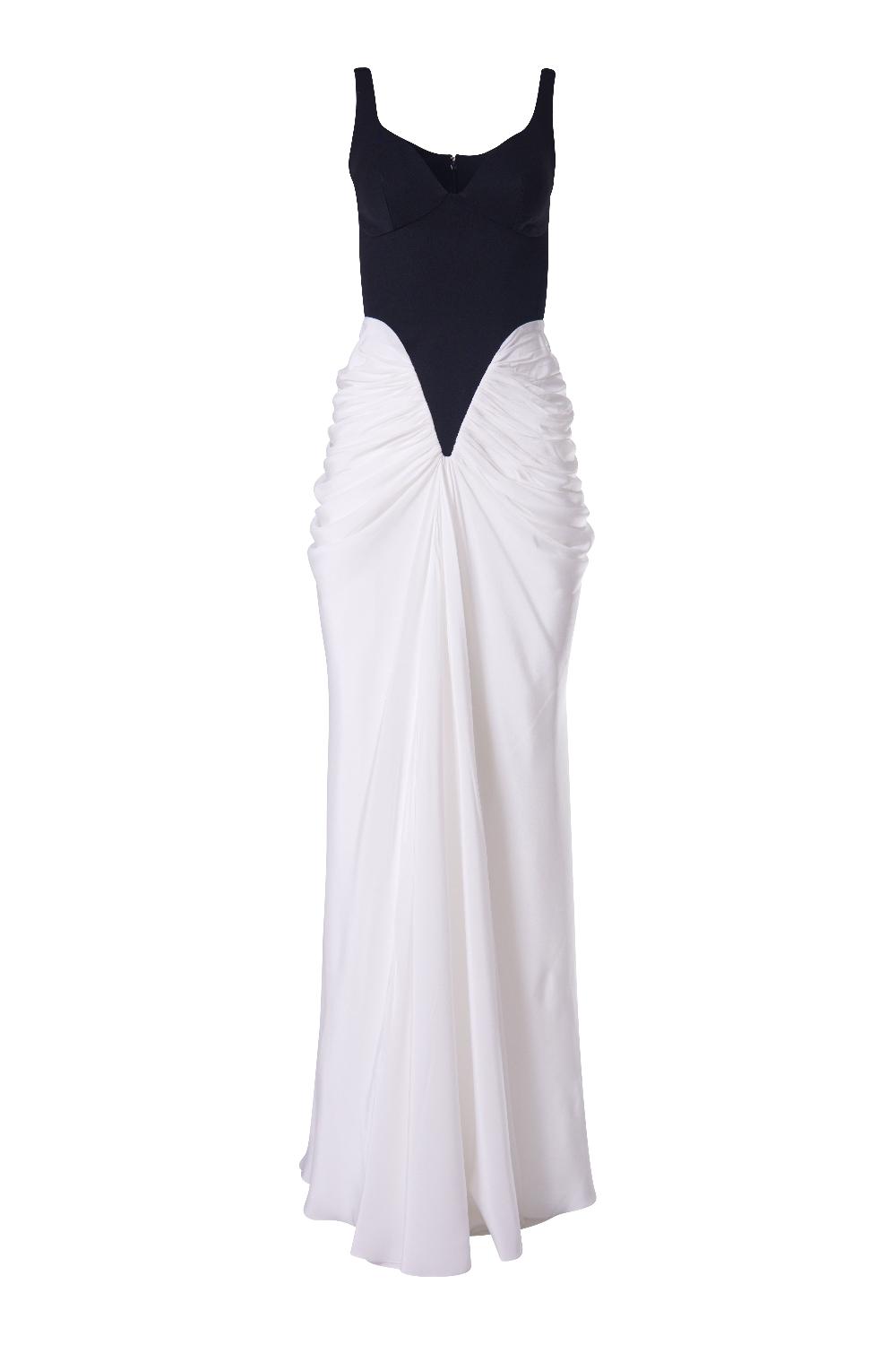 Rhea Costa Kiara Long Dress In Black-White