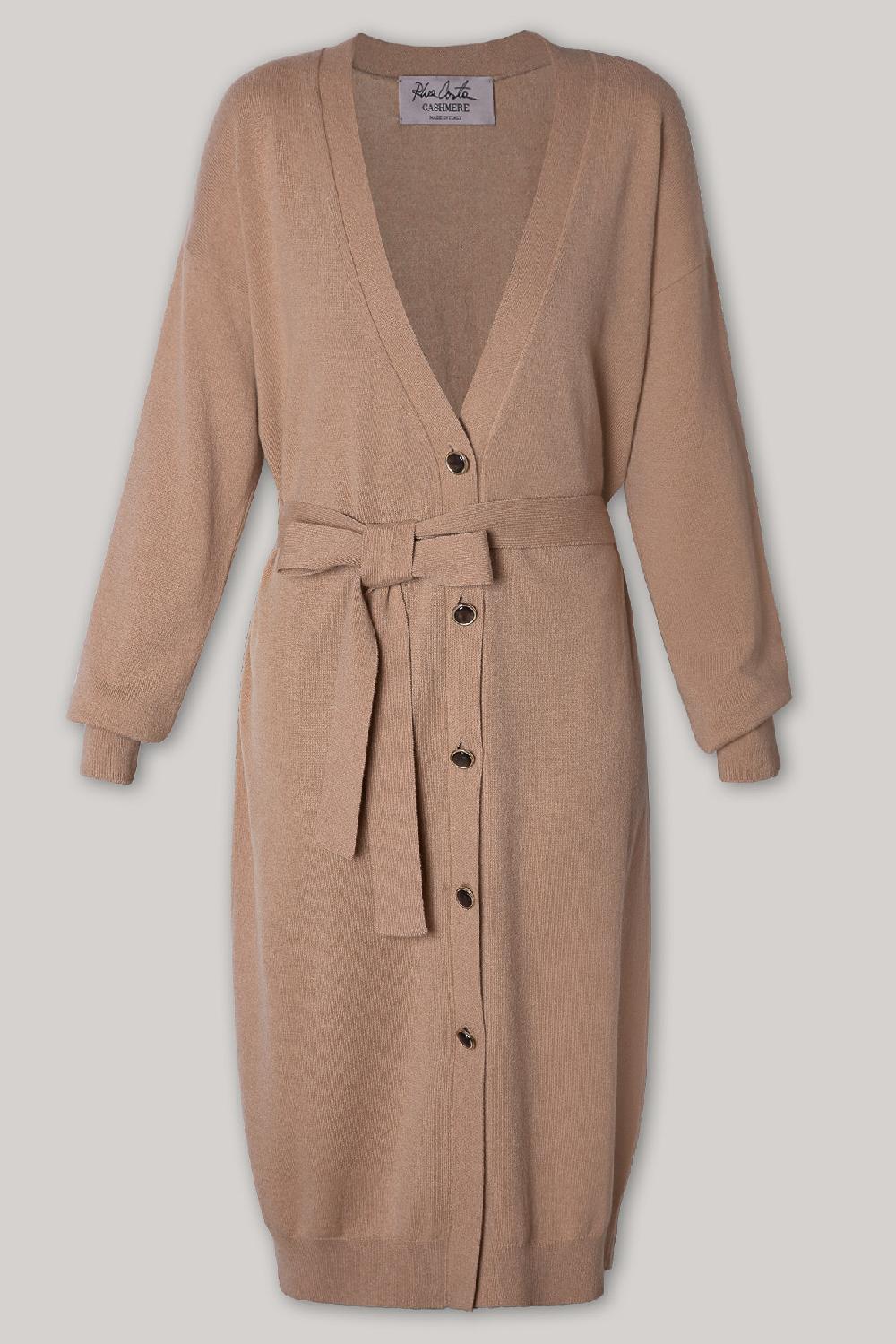 Rhea Costa Lani Cashmere Long Cardigan In Dune