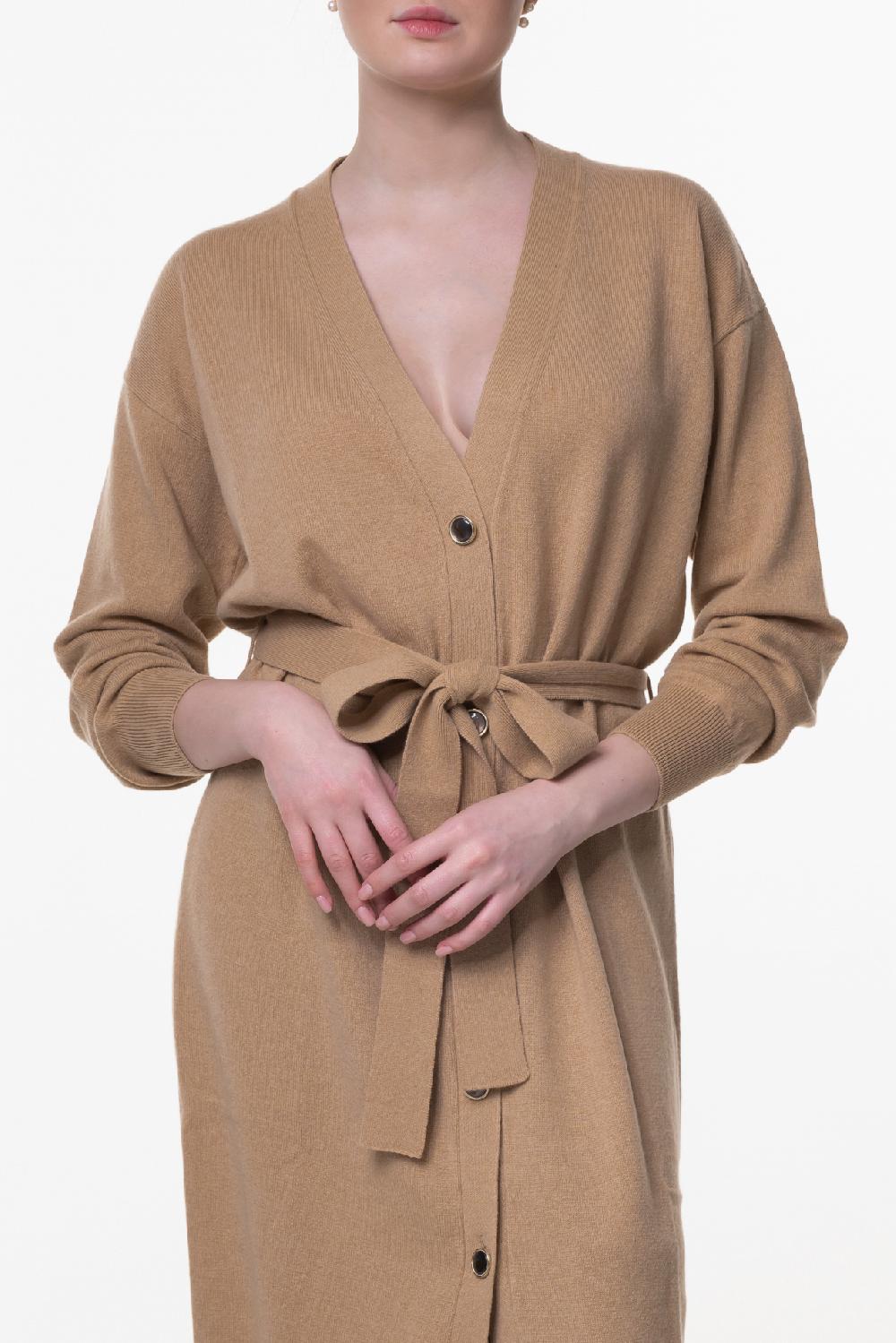 Rhea Costa Lani Cashmere Long Cardigan In Dune