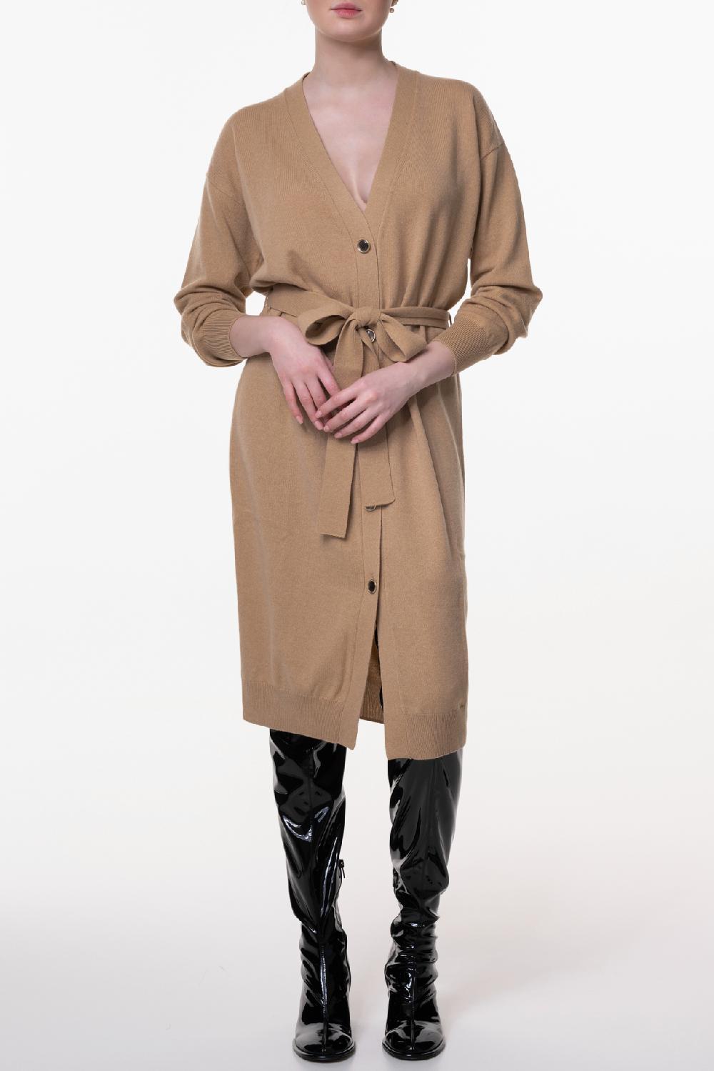 rhea costa Lani Cashmere Long Cardigan In Dune