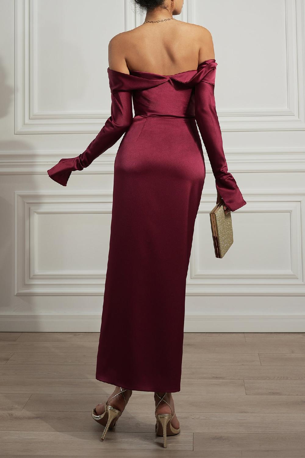 Rhea Costa Lara Satin Midi Dress