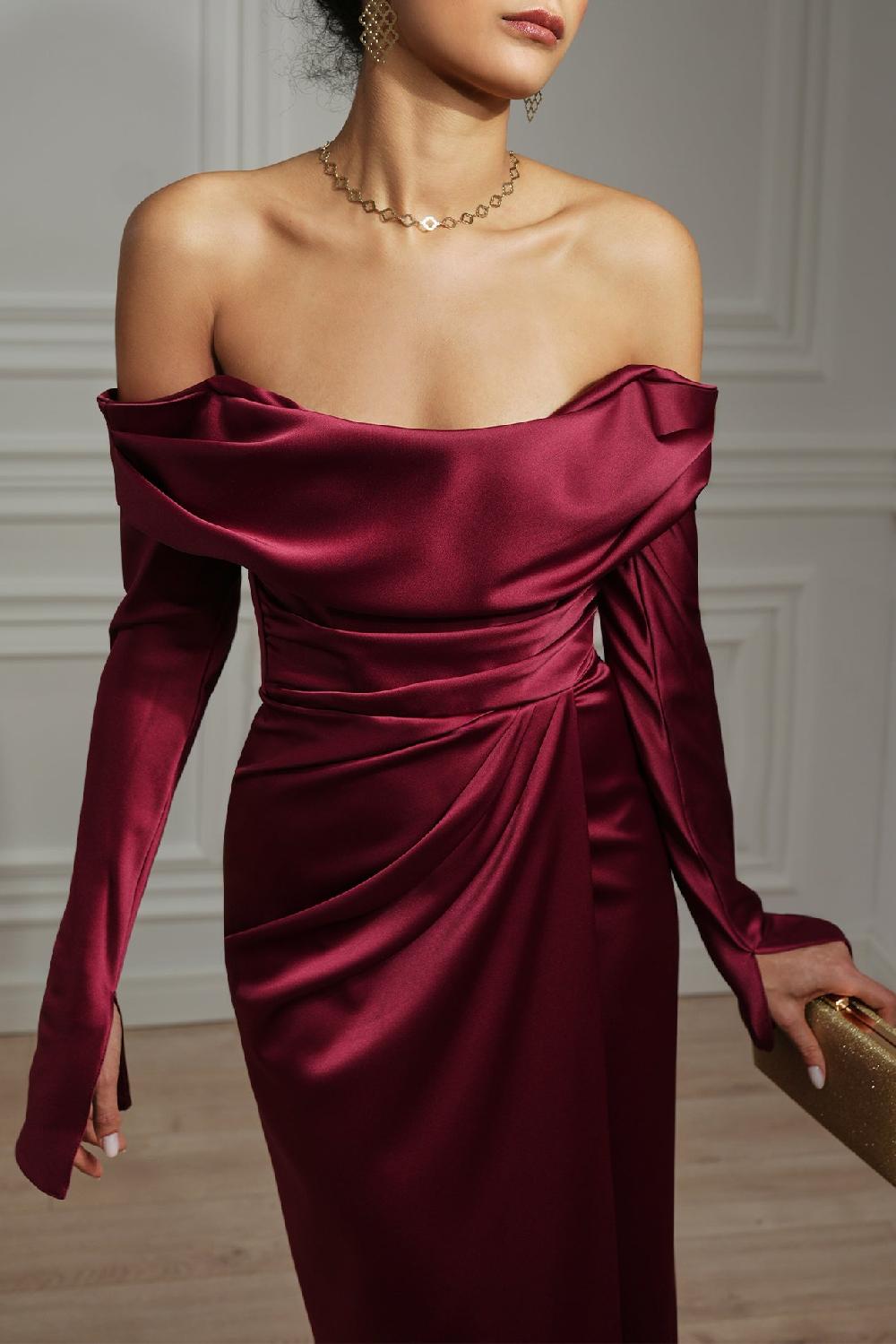 Rhea Costa Lara Satin Midi Dress