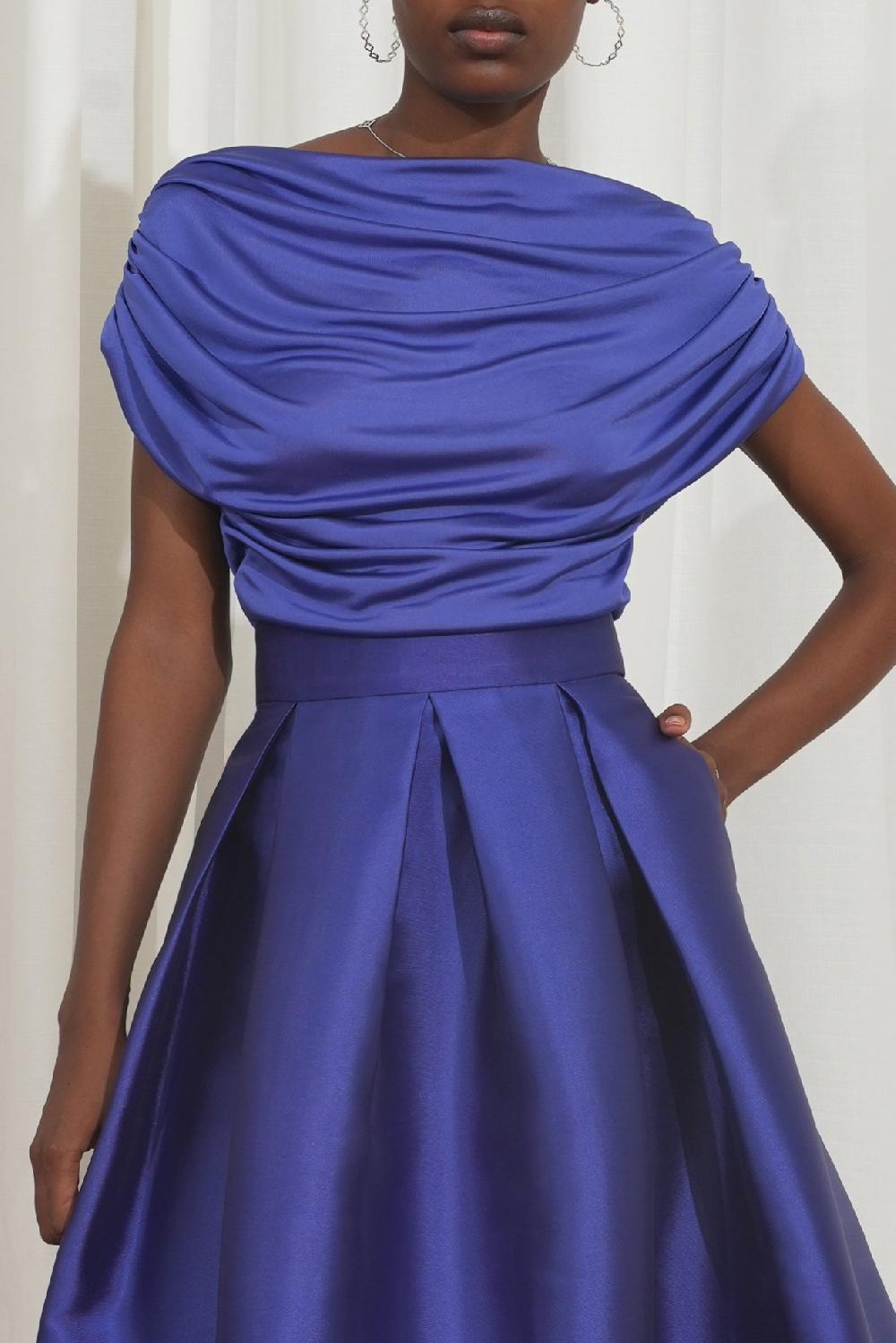 Rhea Costa Leah Jersey Top In Royal Blue