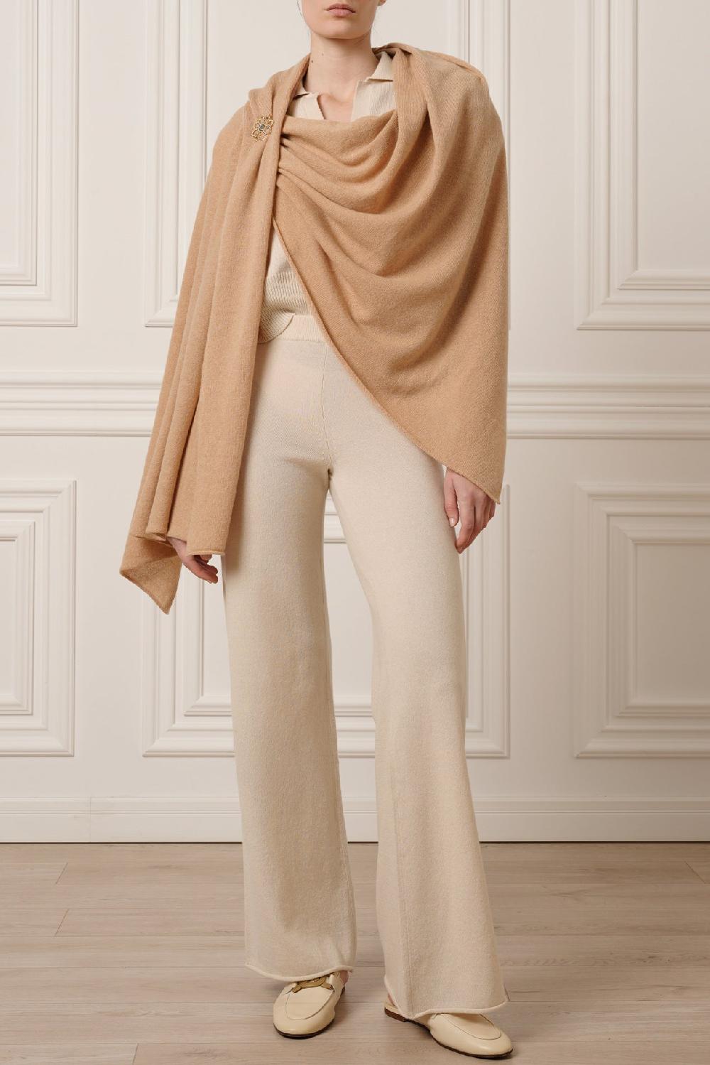 Rhea Costa Lux Cashmere Scarf In Dune