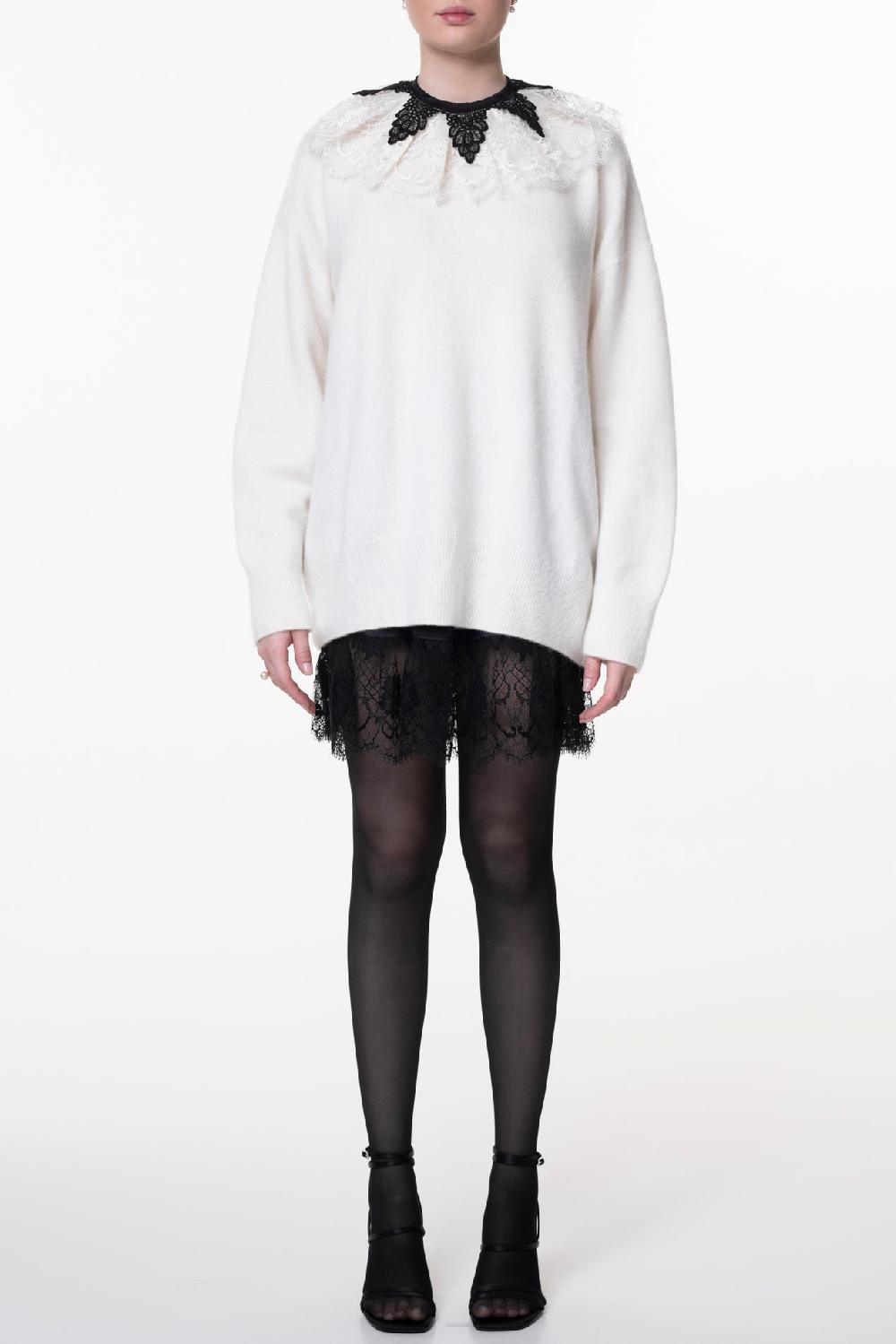 Rhea Costa Margaret Ruffled Cotton Lace Collar