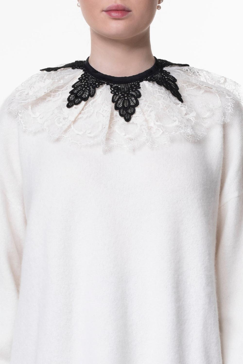 rhea costa Margaret Ruffled Cotton Lace Collar