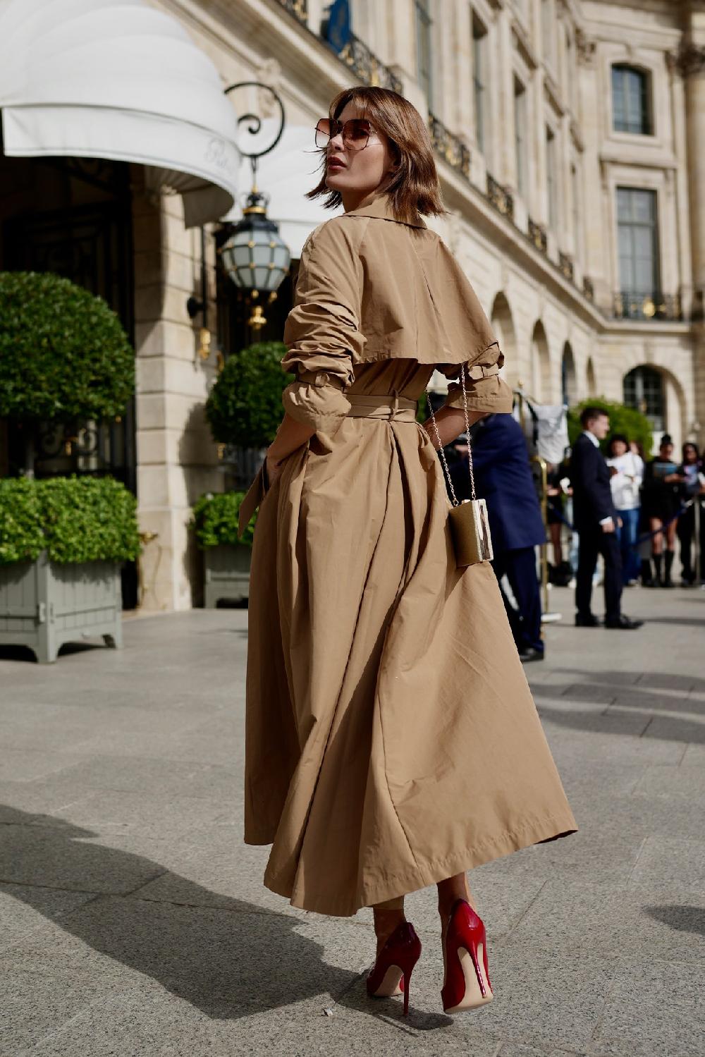 Rhea Costa Marlene Trench Coat In Camel