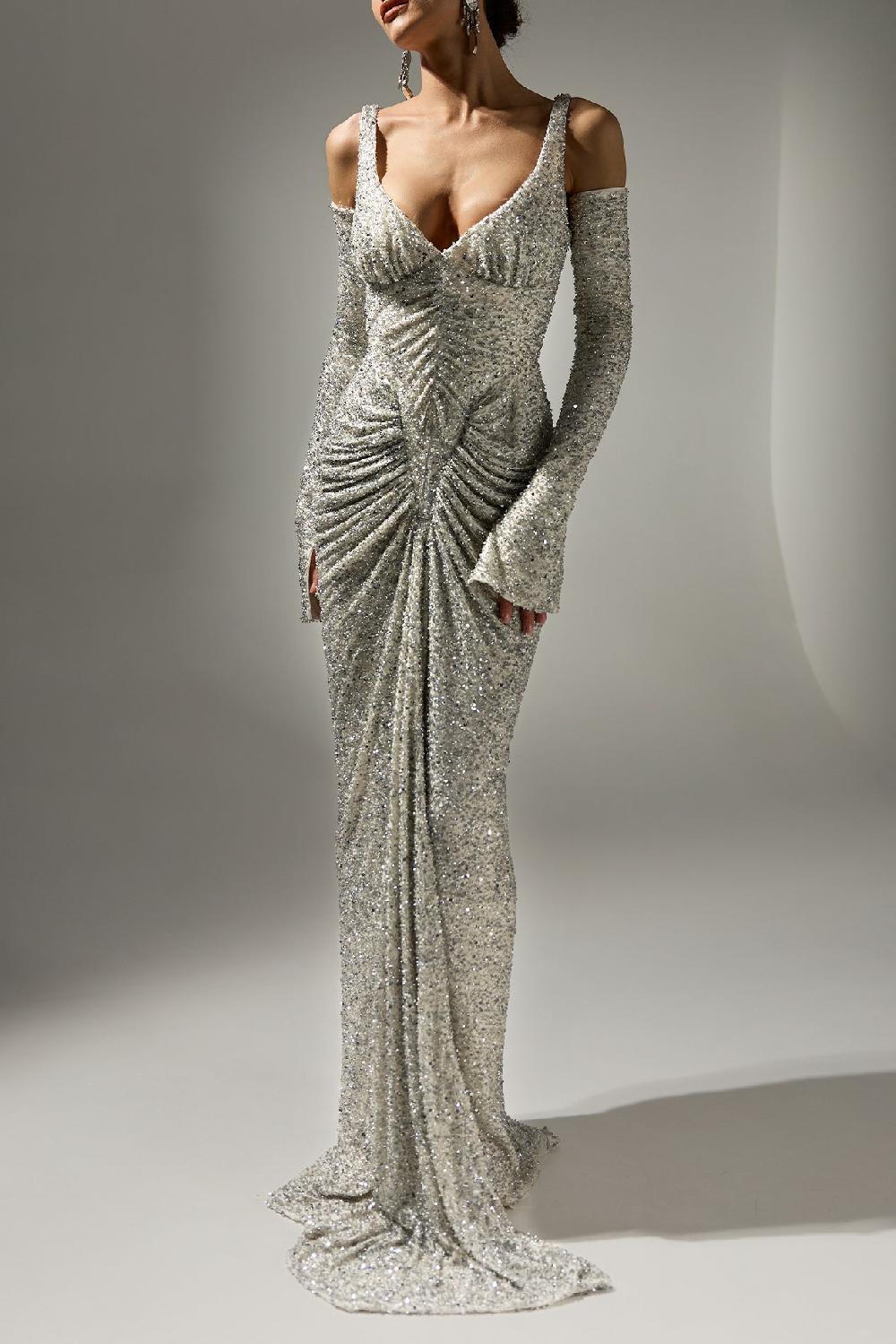 rhea costa Melek Dress In Off-White