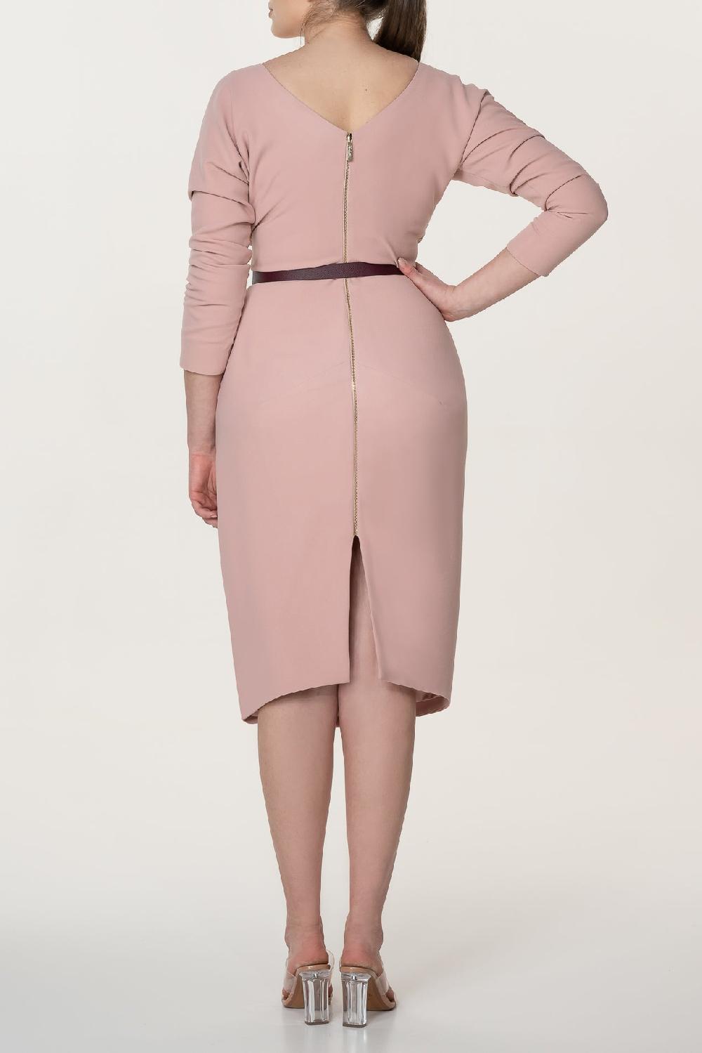 Rhea Costa Michelle Crepe Midi Dress In Petal