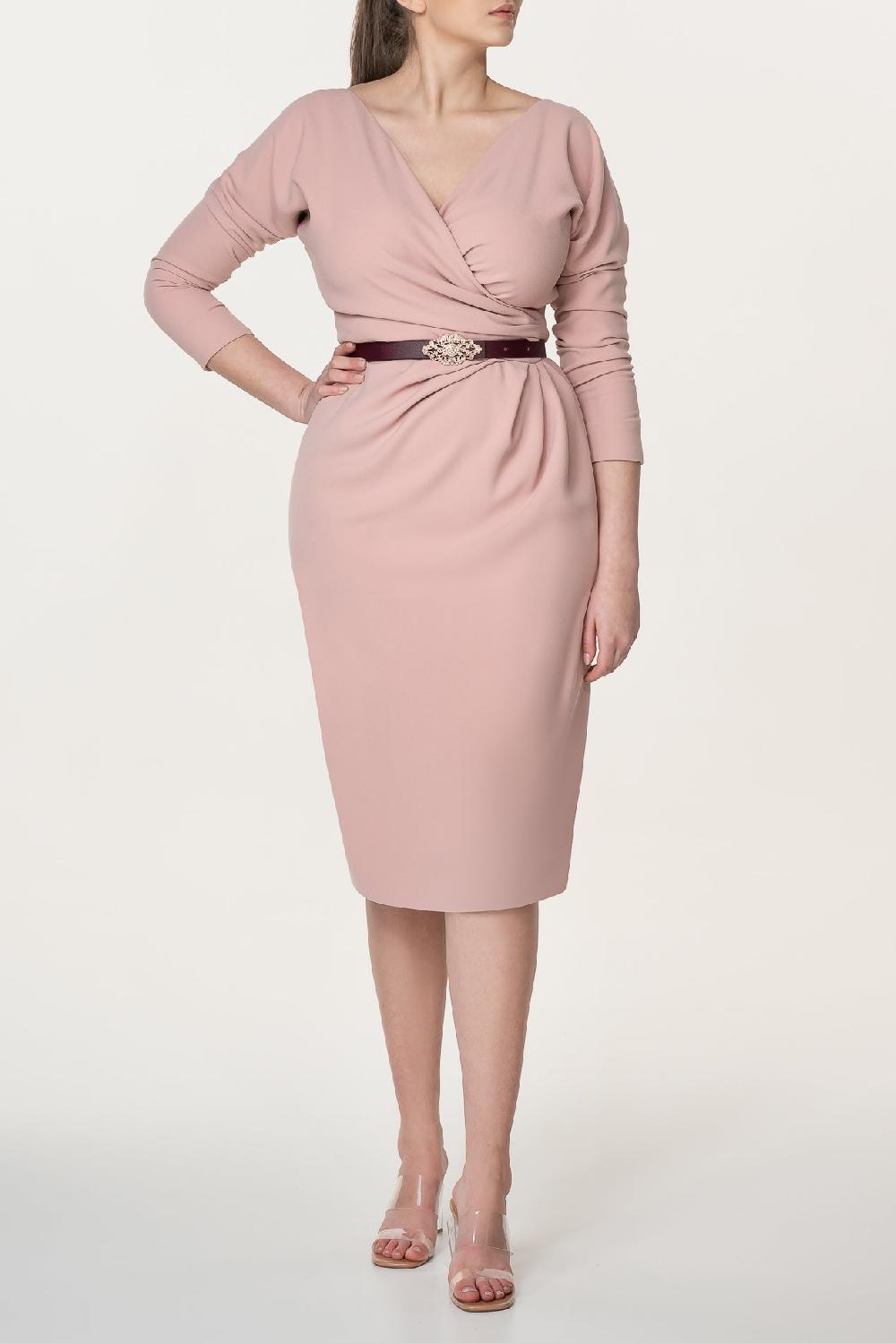 rhea costa Michelle Crepe Midi Dress In Petal