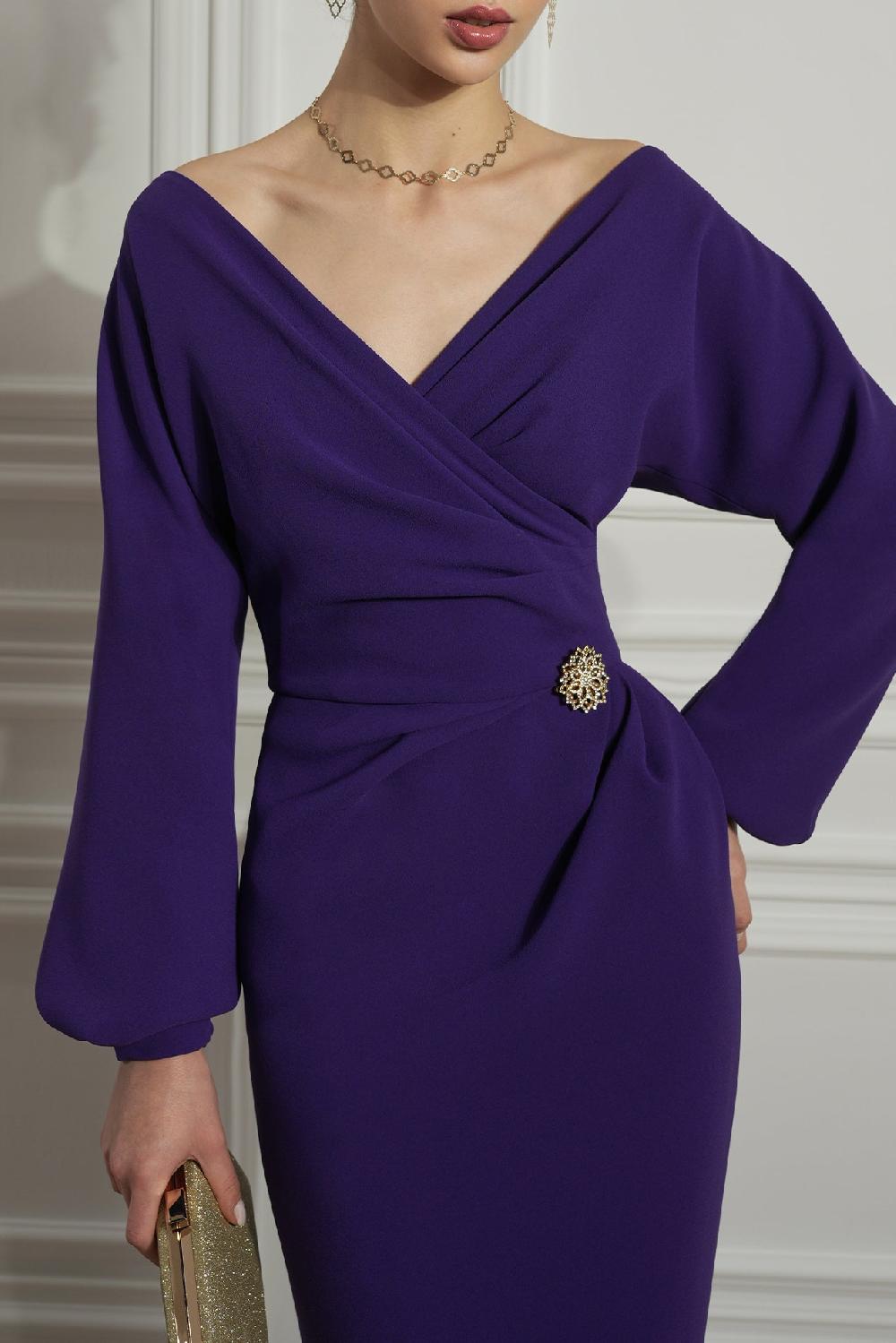 Rhea Costa Michelle Intense Mauve Long Dress