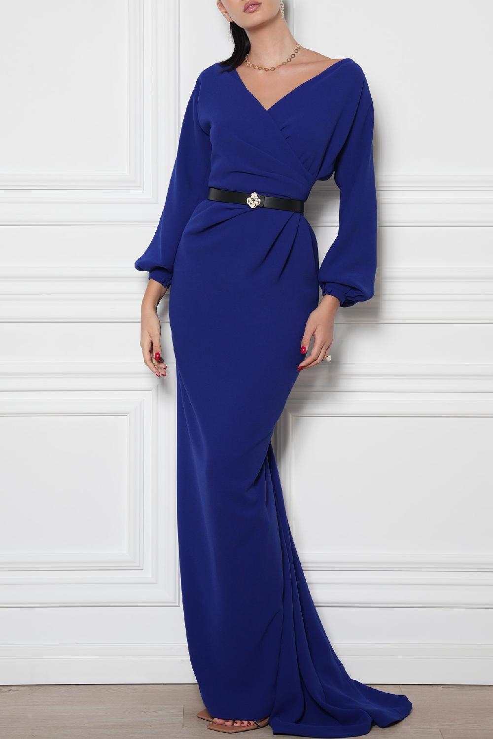 rhea costa Michelle Royal Blue Long Dress