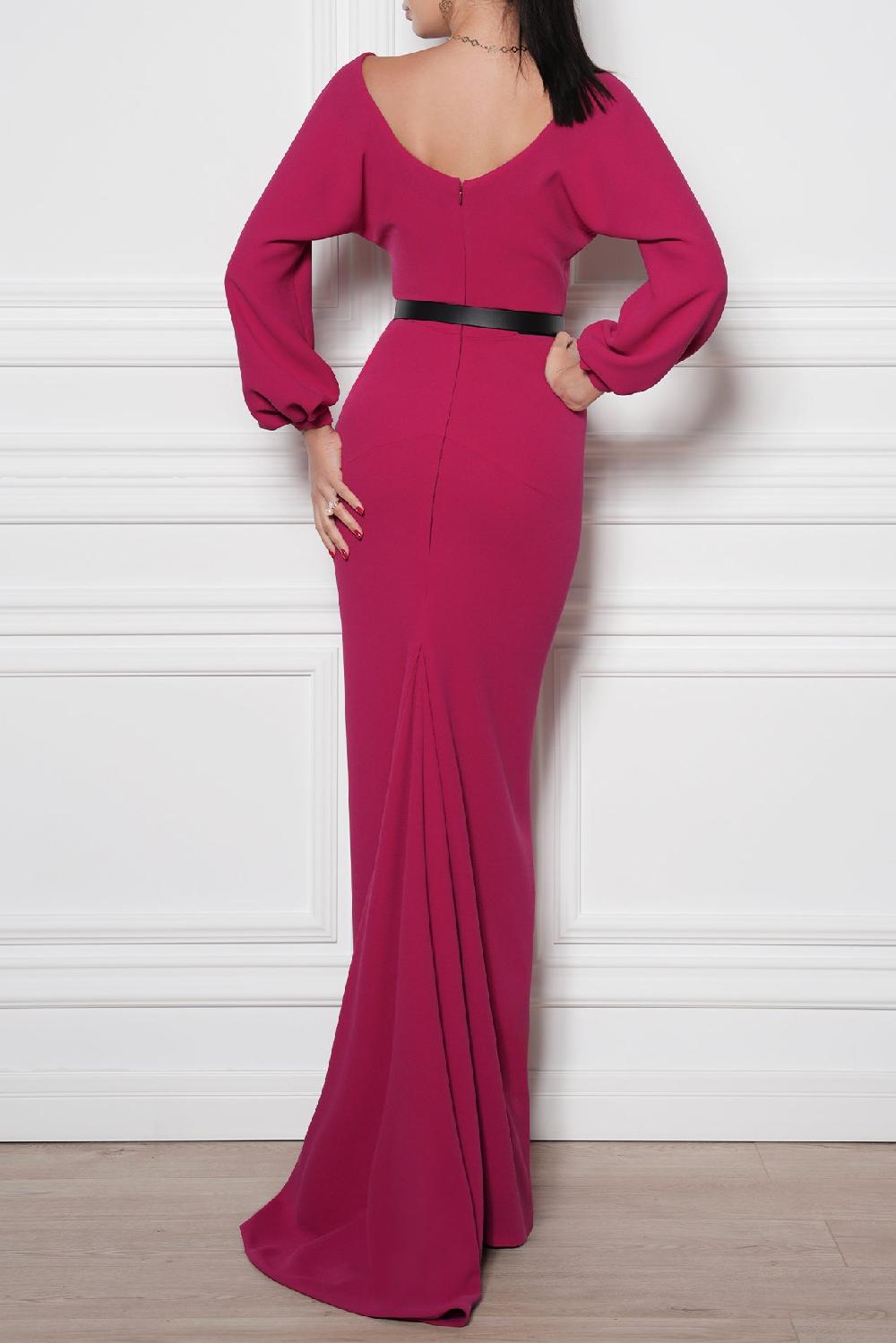 Rhea Costa Michelle Sangria Long Dress