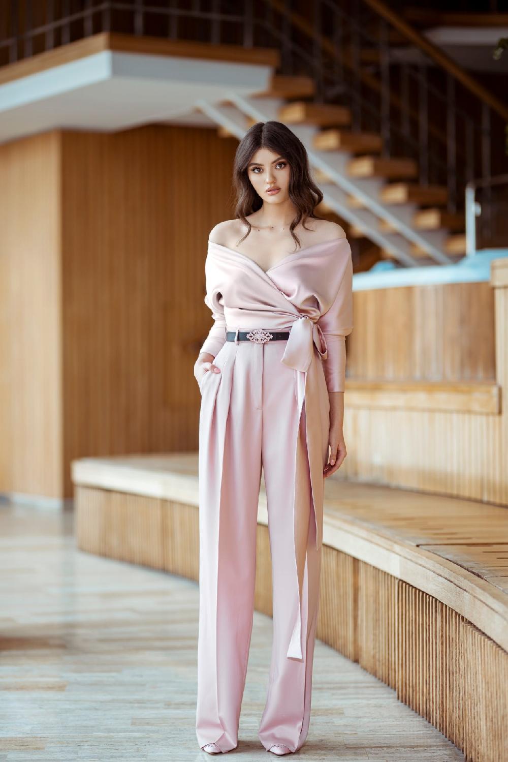 Rhea Costa Michelle Satin Top In Petal