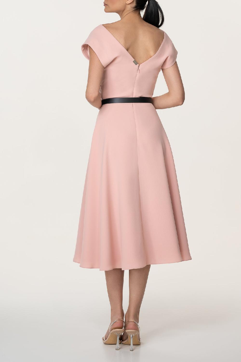 Rhea Costa Monica Powder Crepe Midi Dress