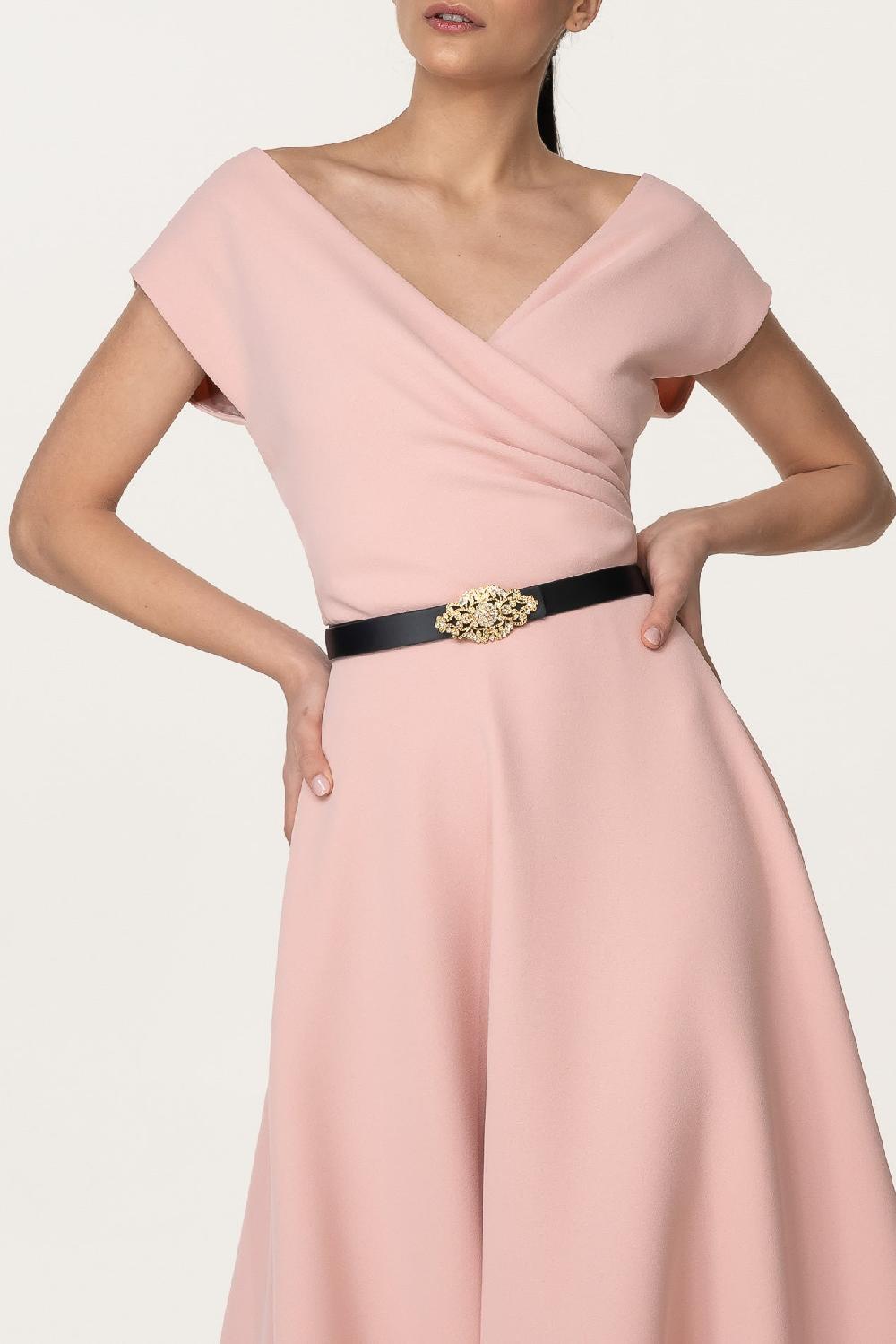 Rhea Costa Monica Powder Crepe Midi Dress