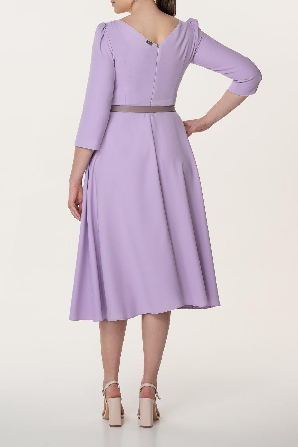 Rhea Costa Nicole Orchid Crepe Midi Dress