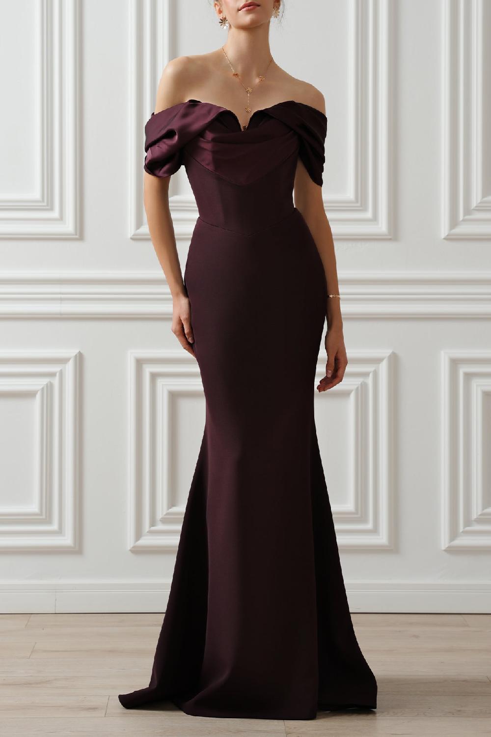 rhea costa North Long Dress In Merlot