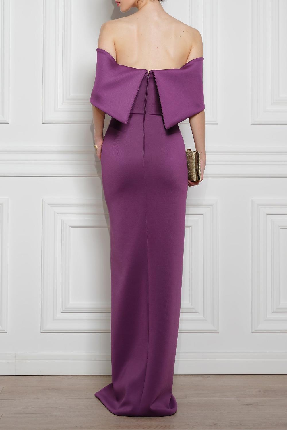 Rhea Costa Porter Long Dress In Plum