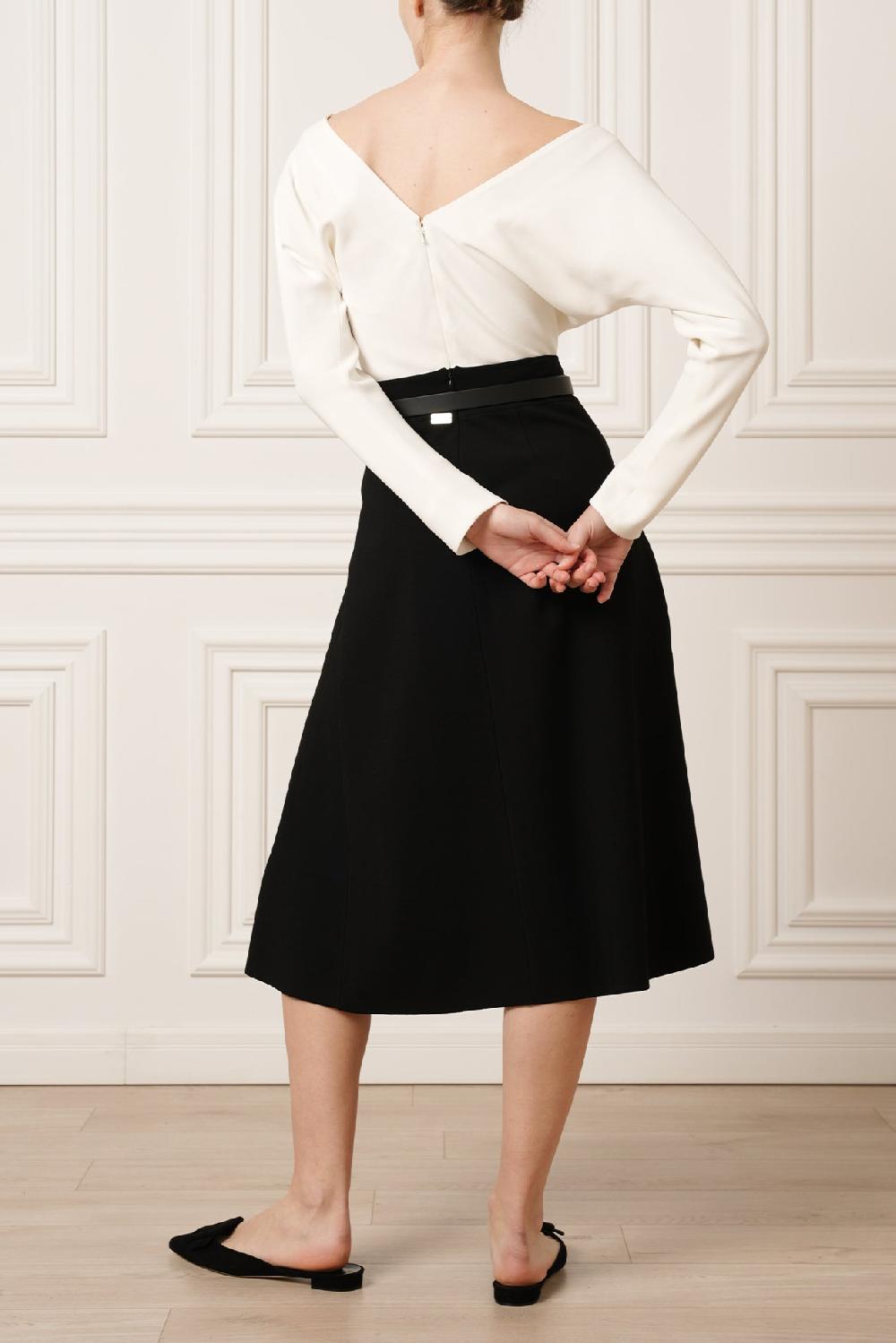 Rhea Costa Rea Viscose Jersey Midi Skirt In Black