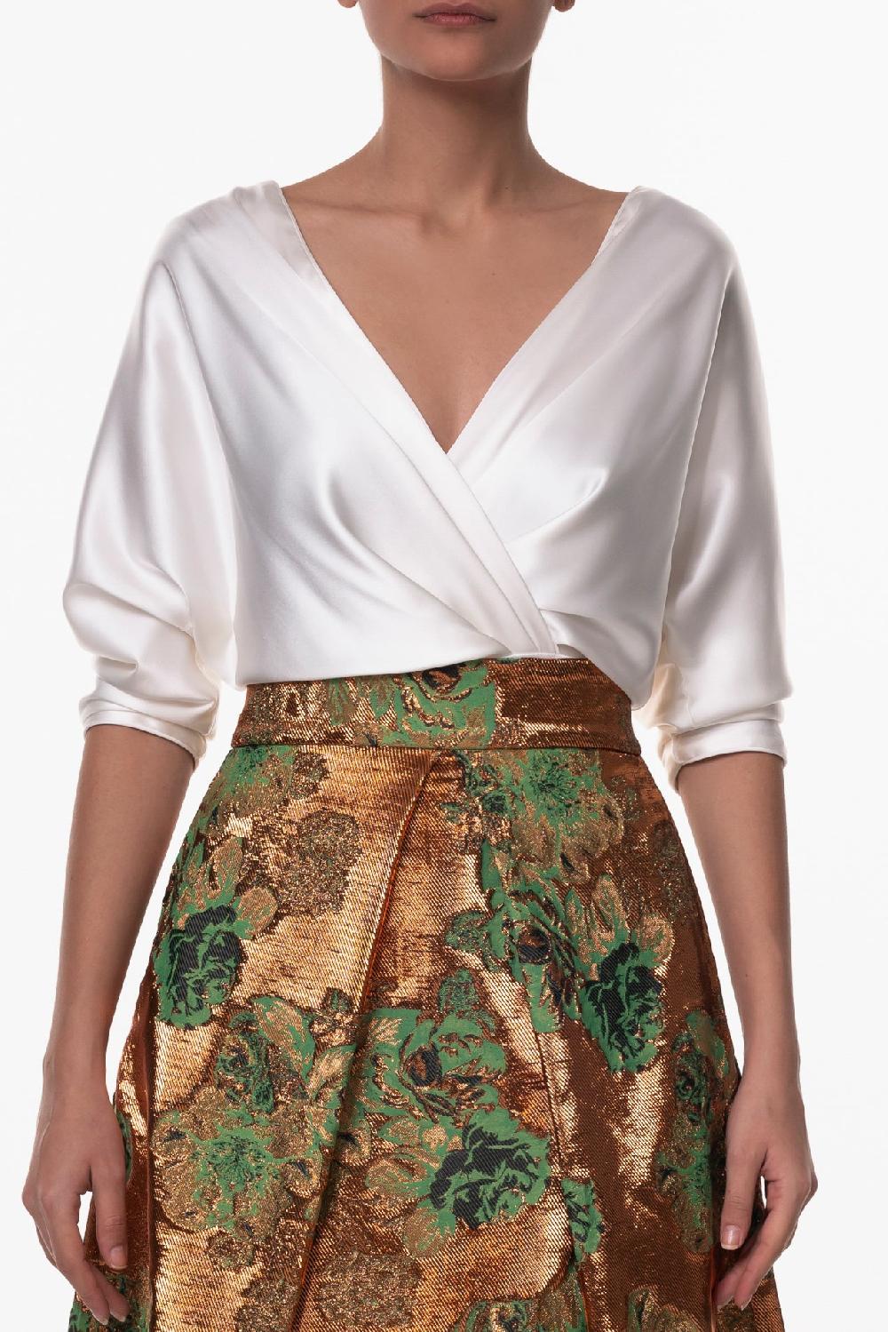 Rhea Costa Reese Silk Top In Ivory