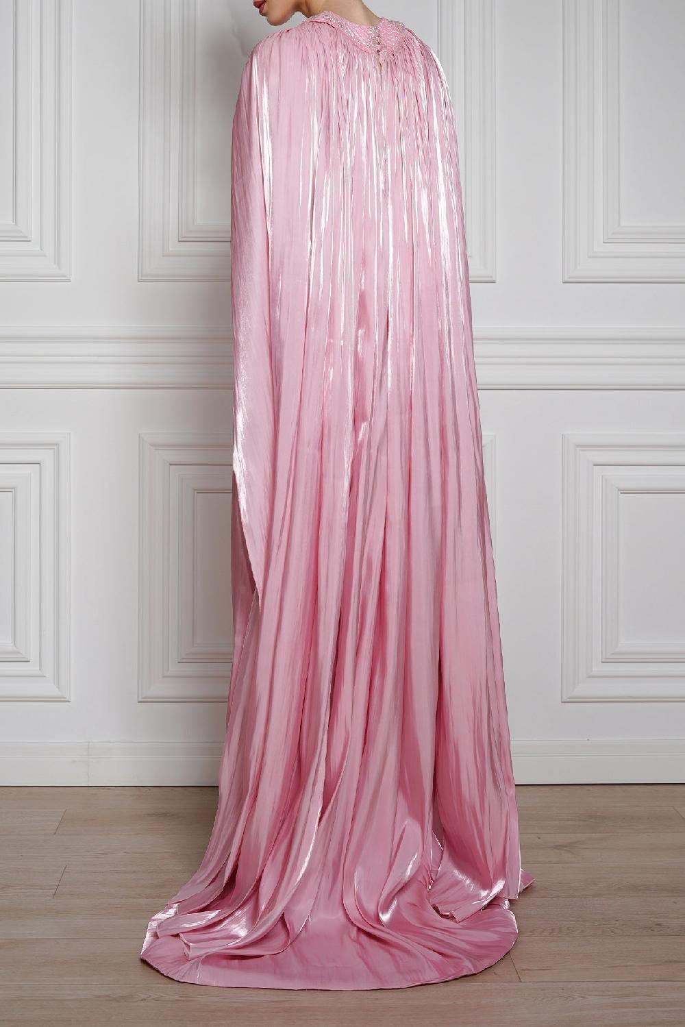 Rhea Costa Remi Glazed Chiffon Dress In Candy Pink