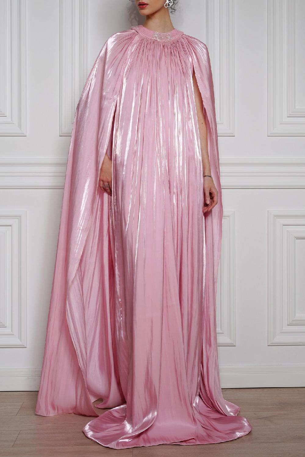 rhea costa Remi Glazed Chiffon Dress In Candy Pink