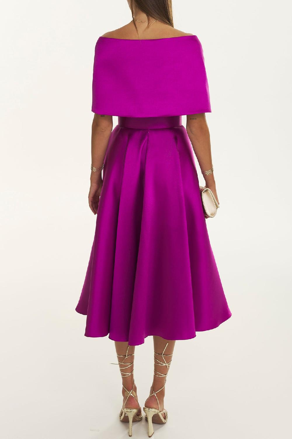 Rhea Costa Rima Amethyst Mikado Midi Dress