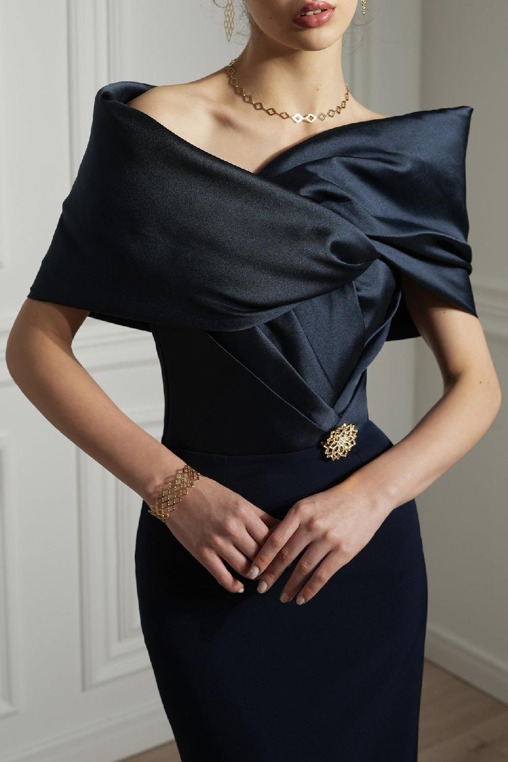 Rhea Costa Rovena Straight Dress In Midnight-Blue