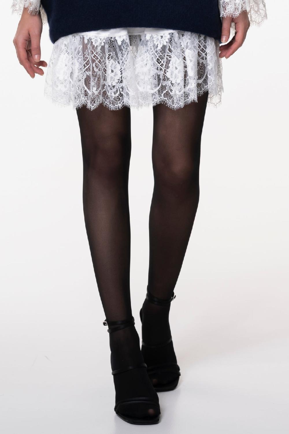 Rhea Costa Short Silk Lace Skirt In Ivory