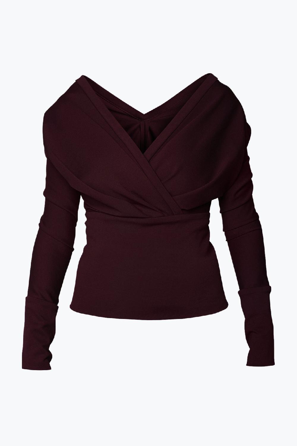 Rhea Costa Sofia Stretchy Top In Burgundy