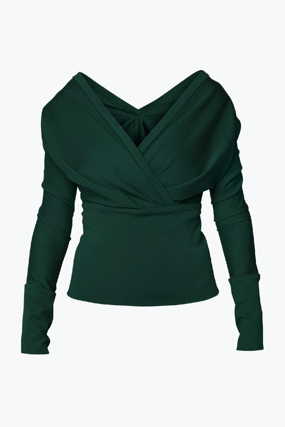 rhea costa Sofia Stretchy Top In Emerald