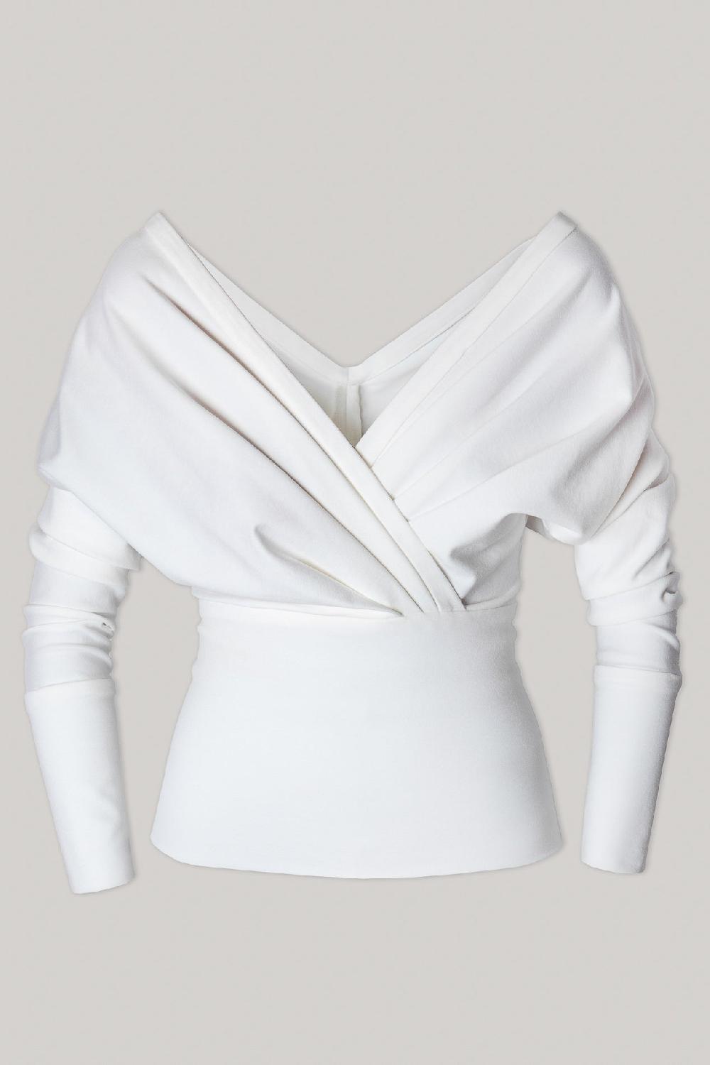 rhea costa Sofia Stretchy Top In Ivory
