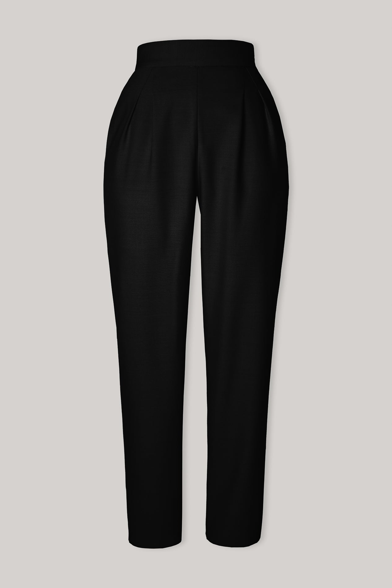 Rhea Costa Structured Conic Wool Pants In Black