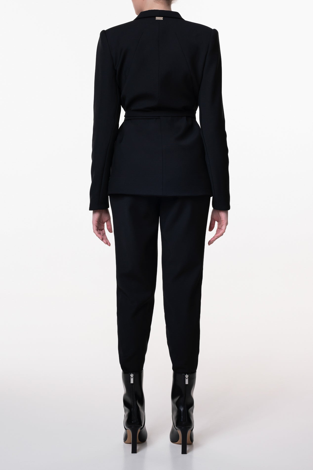 Rhea Costa Structured Conic Wool Pants In Black