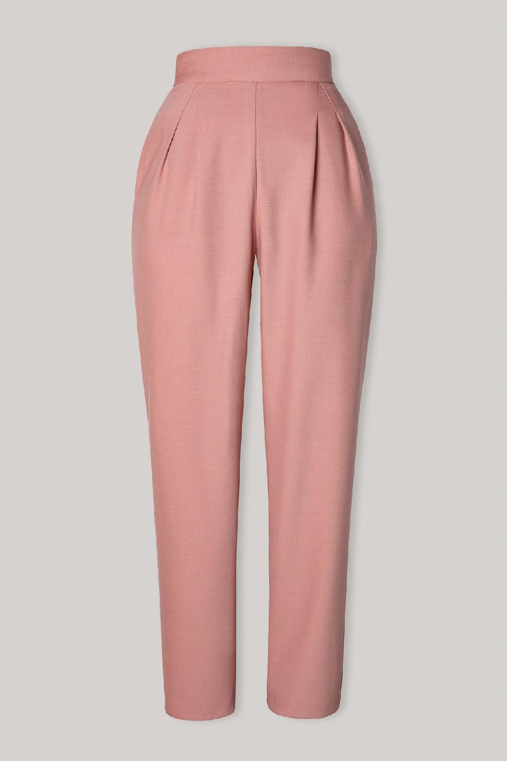rhea costa Structured Conic Wool Pants in Powder