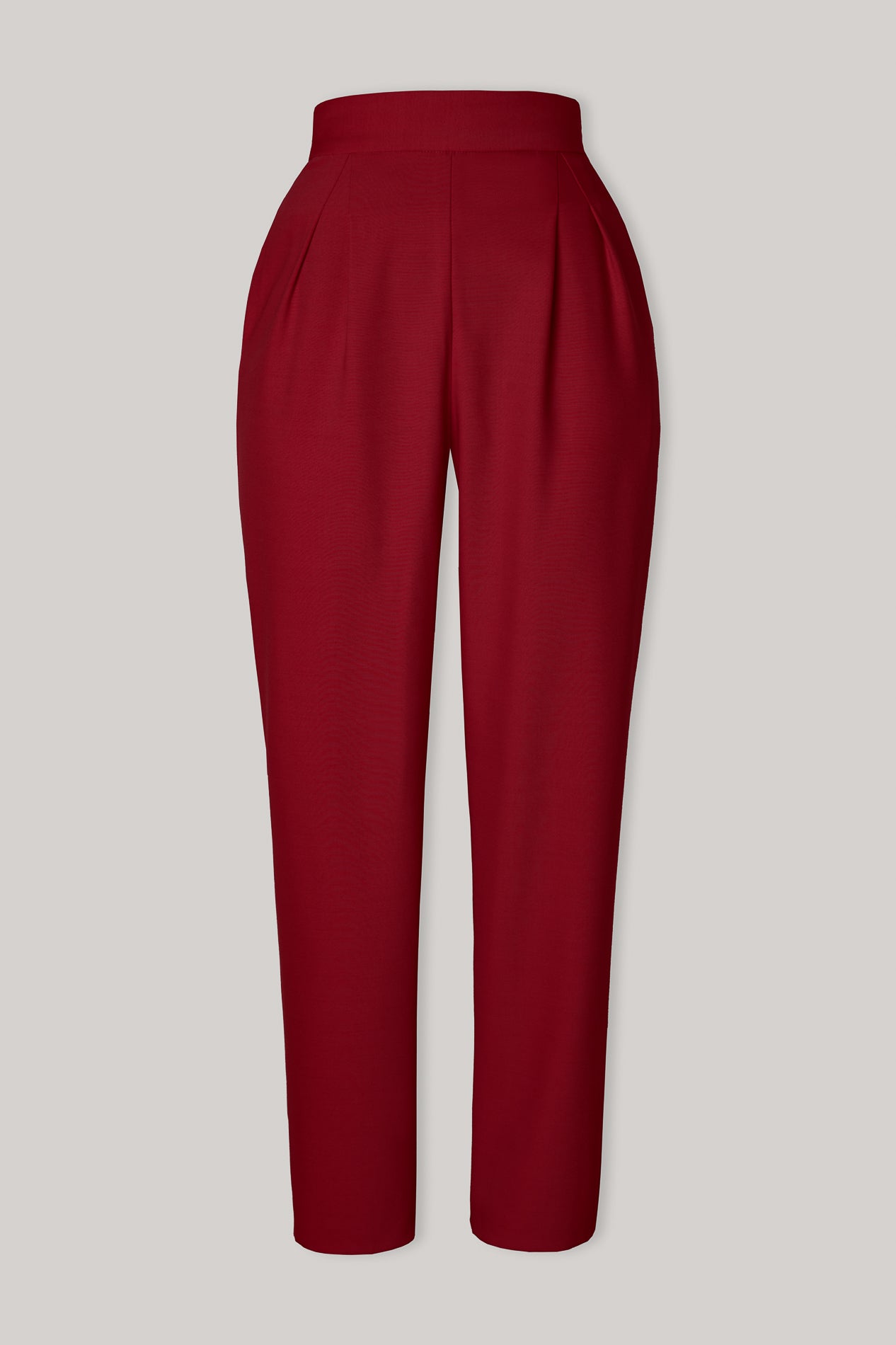 rhea costa Structured Conic Wool Pants in Ruby Red